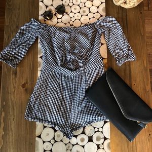 TOBI Checkered Romper Size Small
